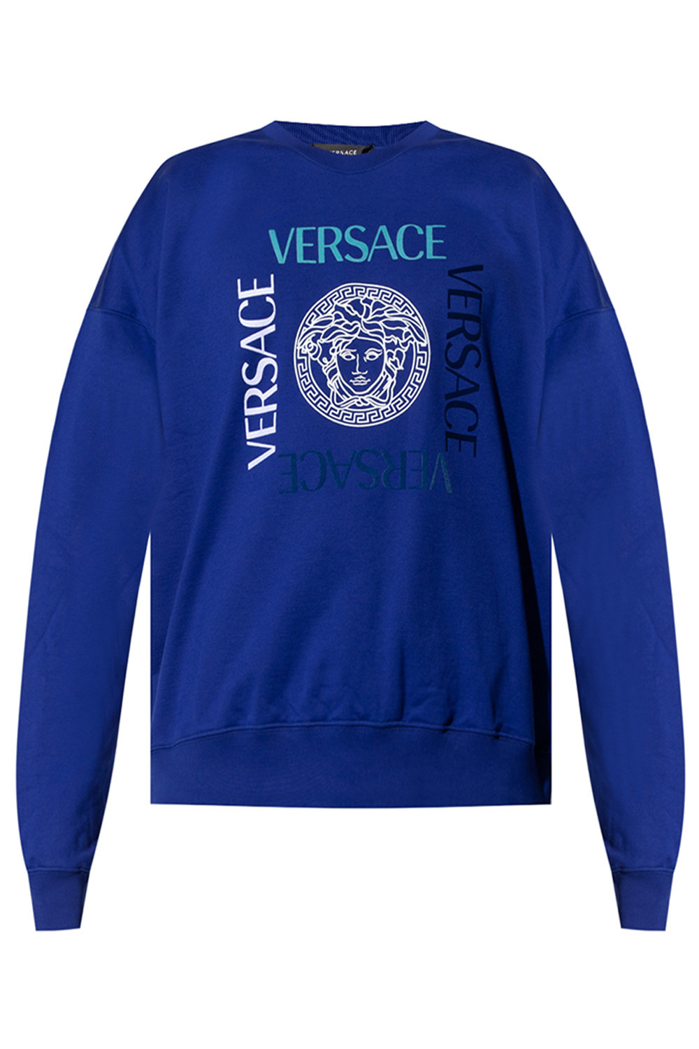 SchaferandweinerShops KR Navy blue Sweatshirt with logo Versace Victoria Beckham WOMEN CLOTHING COATS